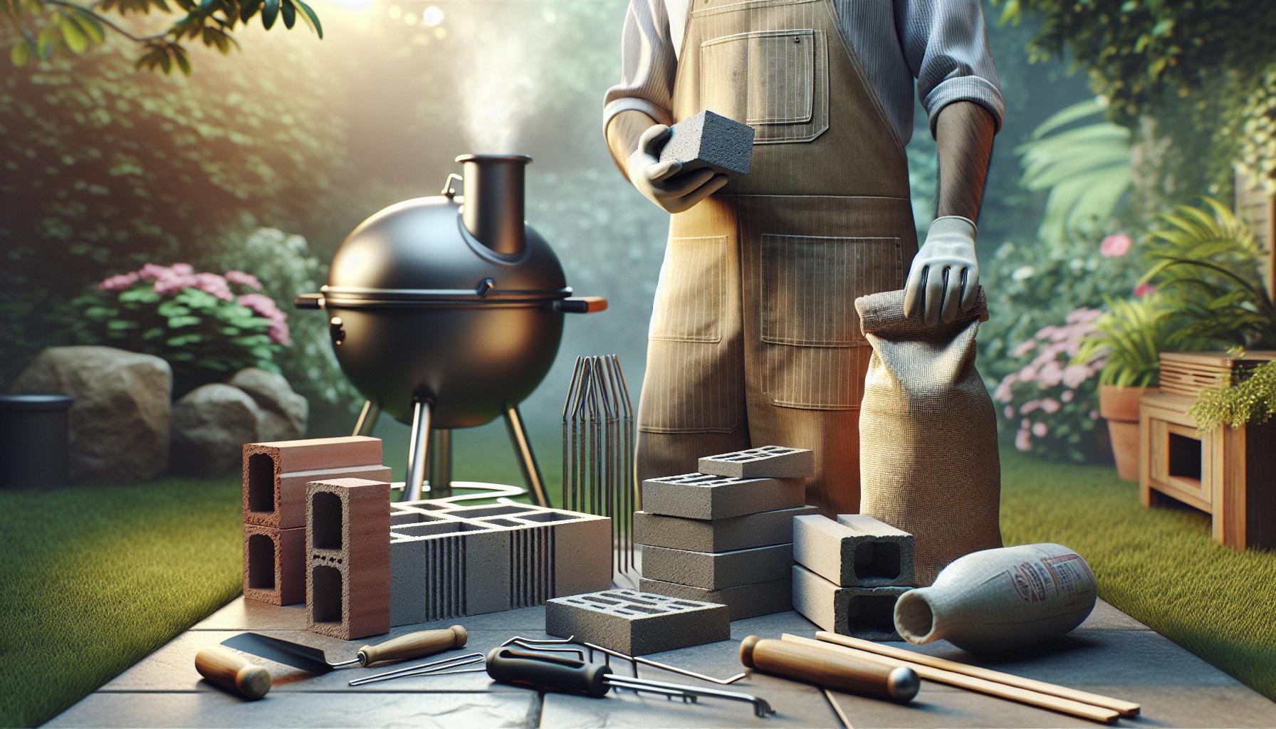 Materiály potřebné k stavbě zahradního grilu s udírnou