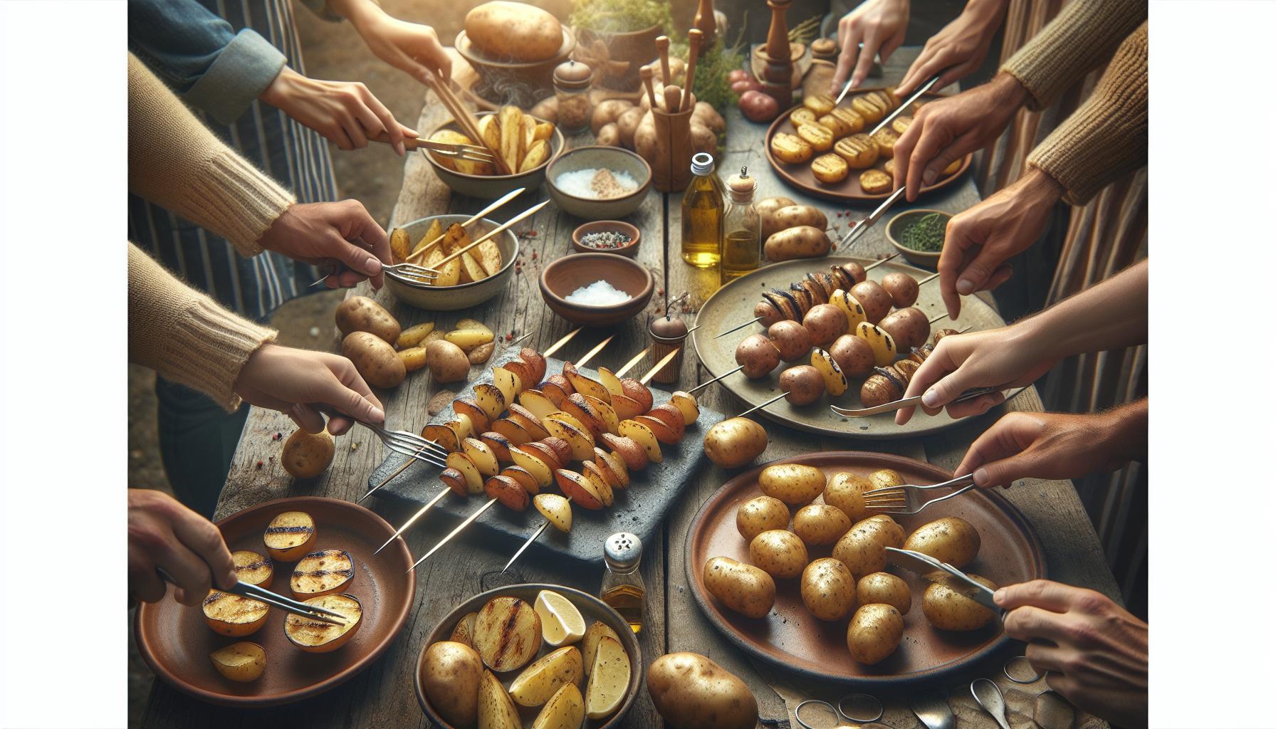 Různé techniky grilování brambor